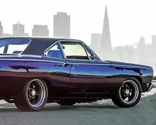 Black 1969 Plymouth Roadrunner paint by numbers