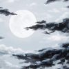 Black And White Moon And Clouds paint by numbers