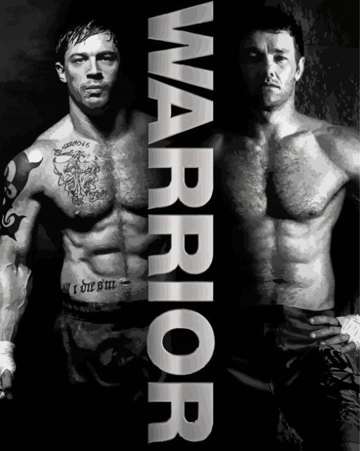 Black And White Warrior Poster paint by numbers