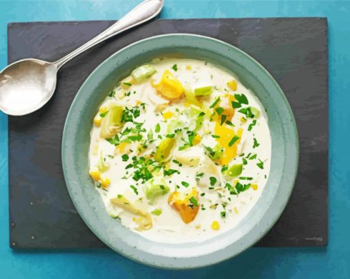 Chowder Food paint by numbers