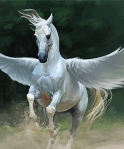 White Mythical Horse Paint By Numbers