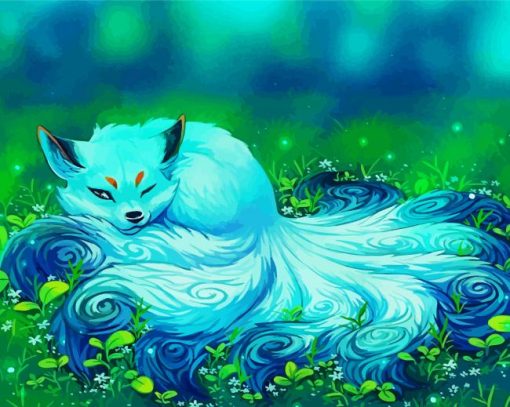 Adorable Blue Fox Paint By Number