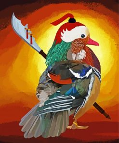 Colorful Warrior Duck Paint By Numbers