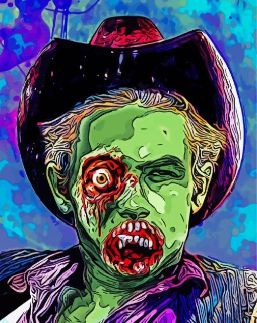 Illustration Zombie Cowboy Paint By Number