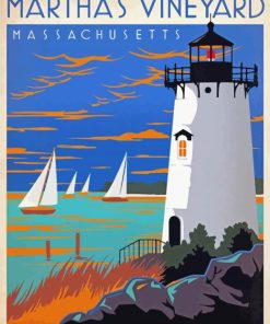 Marthas Vineyard Massachusetts Poster Paint By Number