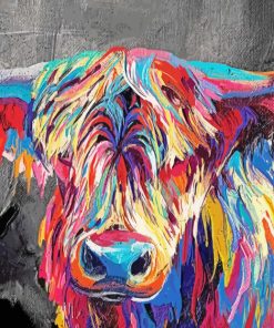 Colourful Highland Cow Paint By Number