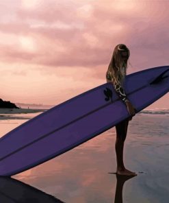 Girl And Surfboard Paint By Number