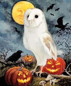 Halloween White Owl Paint By Number