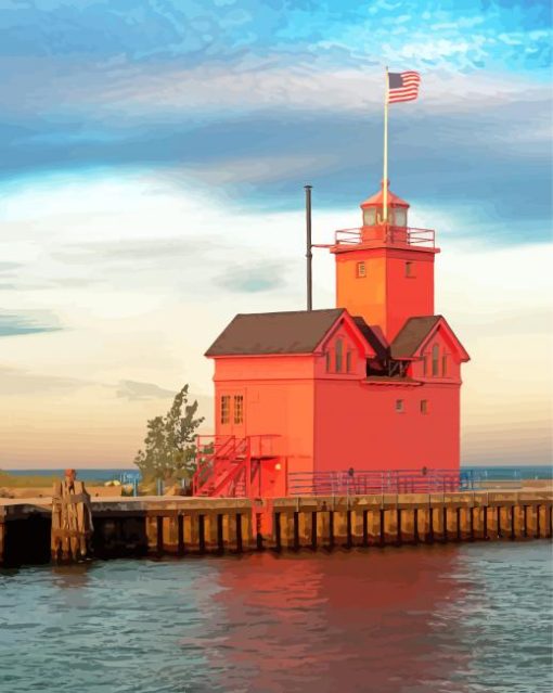 Holland Michigan Lighthouse Paint By Number