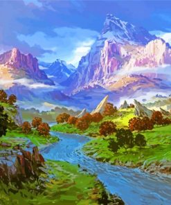 Mountains Landscape Art Paint By Number