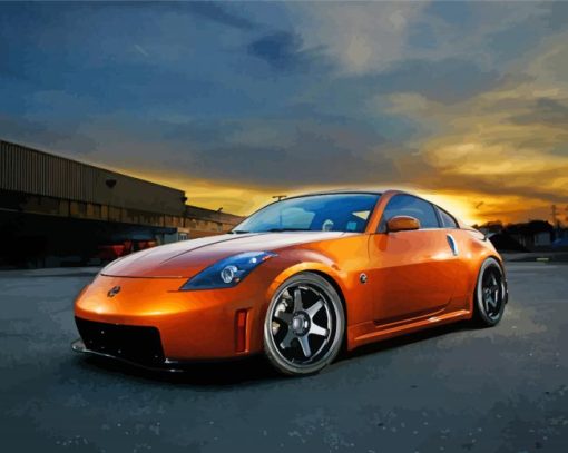 Orange Nissan 350z Car Paint By Number