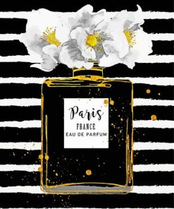 Perfume Bottle White Flower Paint By Number