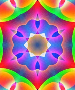 Rainbow Flower Kaleidoscope Paint By Number