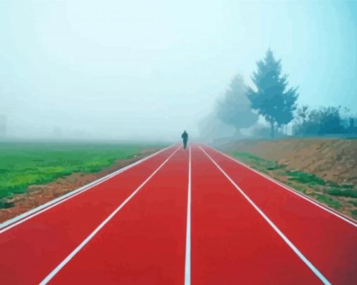 Running Path In Fog Paint By Number