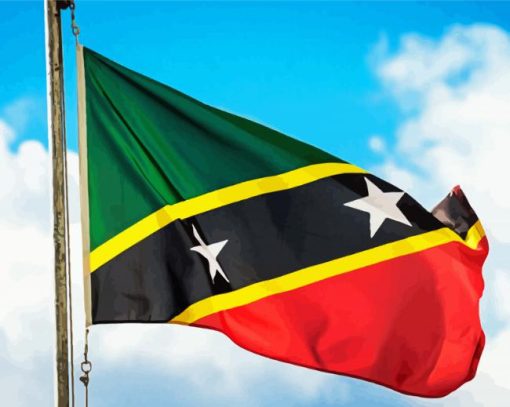 Saint Kitts And Nevis Flag Paint By Number