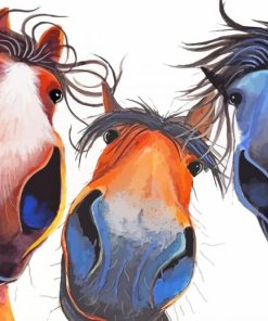 Silly Horses Art Paint By Number