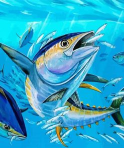 Yellowfin Tuna Fishes Art Paint By Number