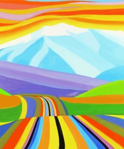 Abstract Colorful Mountains Paint By Number