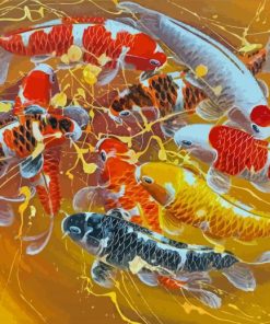 Abstract 9 Koi Fish Paint By Number