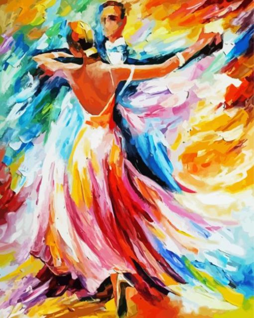 Colorful Abstract Ballroom Dancers Paint By Number