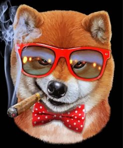 Cool Dog With Cigar Paint By Number