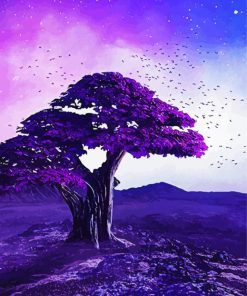 Cool Purple Tree Paint By Number