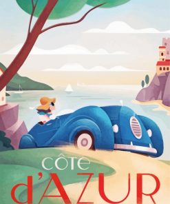 Cote Dazur Art Deco Travel Poster Paint By Number