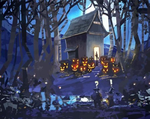 Digital Forest Fantasy House Paint By Number