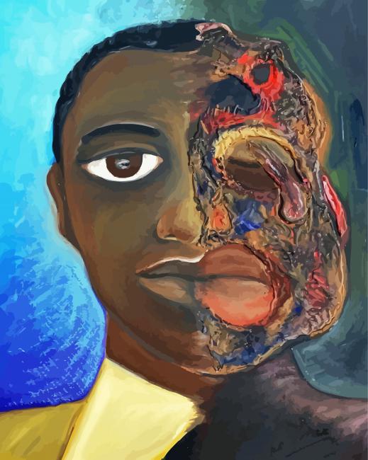Half Abstract Face Emmett Till Paint By Number