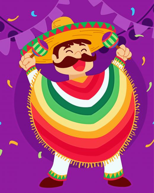 Happy Mexican Man Paint By Number