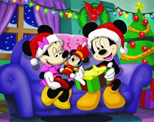 Minnie And Mickey Mouse Christmas Gifts Paint By Number