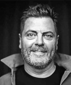 Monochrome Nick Offerman Paint By Number