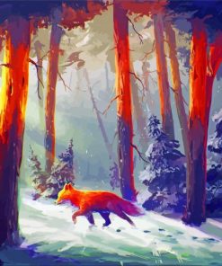 Red Fox In Forest Art Paint By Number