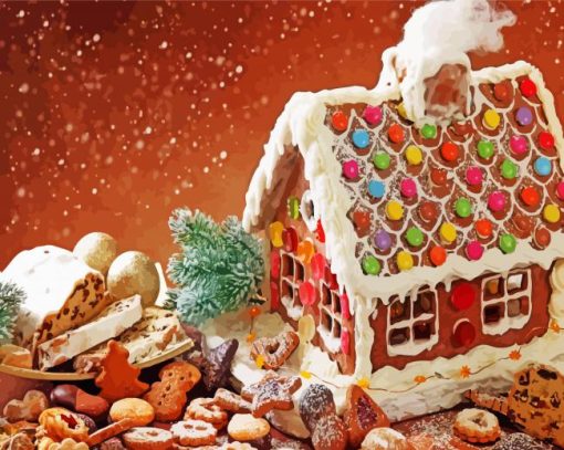 Tasty Gingerbread House Paint By Number