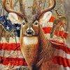 Usa Deer Flag Paint By Number