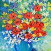 Vase With Cornflowers And Poppies Paint By Number