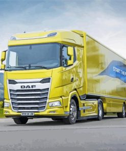 Yellow Daf Truck Paint By Number